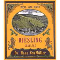 Dr Hans Von Muller - Riesling Spatlese NV