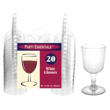 Party Essentials - 5.5 oz. Clear Wine Glasses- 20 Count